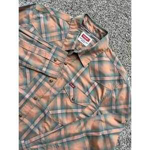 Wrangler Western Shirts Mens‎ M Pearl Snap Long Sleeve Button Down Shirt Rodeo